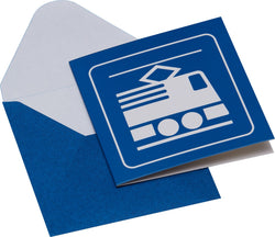 PICTO Grusskarte Zug 10x10 cm - Blau / B: 10.0 cm x H: 10.0 cm