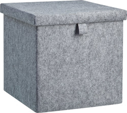 Scatola in feltro WILONA - Grigio / L: 32,0 cm x P: 32,0 cm x A: 28,0 cm