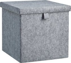 WILONA Filzbox grau 32x32x32 cm - Grau / B: 32.0 cm x T: 32.0 cm x H: 28.0 cm