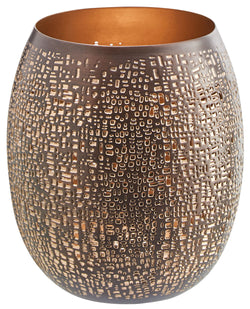 LISA Windlicht Metall br D12.5x13.5cm - Braun, Gold / H: 13.5 cm