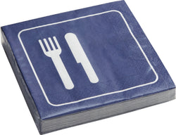 PICTO PAPIERSERVIETTEN RESTAURANT 33X33 - Blau / B: 33.0 cm x T: 33.0 cm