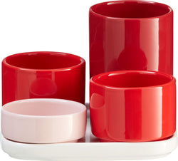 Ensemble de rangement HOMEWORKS - Rouge / L : 22,0 cm x P : 7,5 cm x H : 10,0 cm
