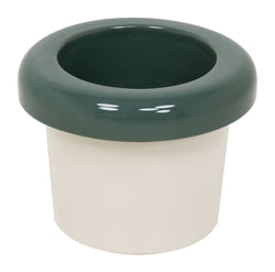 HOMEWORKS Pot pour plantes - Beige, Vert / Hauteur : 15,1 cm