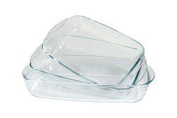 O-CUISINE Set di Pirofila per sformati in vetro 3 pz. - Transparente / L: 29 cm x A: 9 cm x L: 25 cm