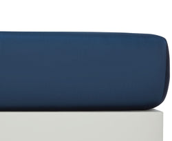 PENELOPE Drap-housse en satin - bleu foncé / L: 180.0 cm x H: 200.0 cm