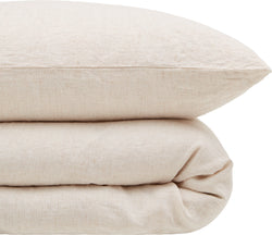 ANDO Taie d'oreiller en lin - Blanc / Fourre de duvet - 200 x 210 cm