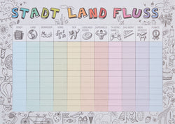 STADT-LAND-FLUSS Papiertischset - Multicolor / B: 42.0 cm x T: 30.0 cm