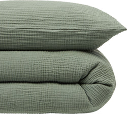 LINNEA Musselin-Duvetbezug - Laurel wreath / Duvetbezug - 200 x 210 cm