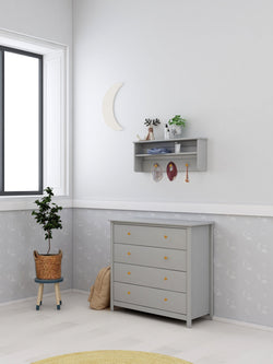 LUNA Wandregal Urban Grau - Grau / B: 81.6 cm x T: 15.0 cm x H: 31.6 cm