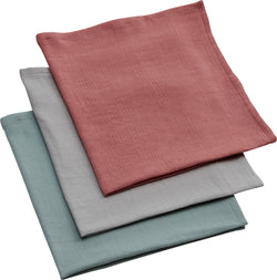 ELISEA Mundtüchlein 3er Set - Multicolor / B: 50.0 cm x H: 50.0 cm