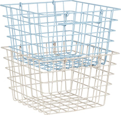 BELEN Panier en métal - Bleu clair / L: 24.0 cm x P: 24.0 cm x H: 15.0 cm