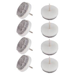 Pattini in feltro Fix-O-Moll con perno da 4 mm / Ø 24 mm - 8 pattini in feltro - A: 4,0 mm x D: 24,0 mm / bianco