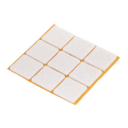Pattini in feltro Fix-O-Moll 3 mm / 25 x 25 mm - Set da 9 pattini - L: 25,0 mm x P: 25,0 mm x A: 3,0 mm / bianco