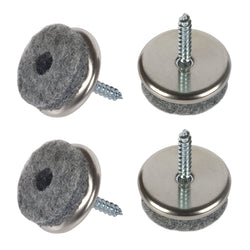 Patins pour parquet Fix-O-Moll avec vis 5 mm / Ø 24 mm - Lot de 4 patins - H : 5,0 mm x D : 24,0 mm / beige