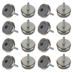 Patins pour parquet Fix-O-Moll avec vis 5 mm / Ø 24 mm - Lot de 16 patins - H : 5,0 mm x D : 24,0 mm / beige