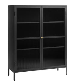 ALFI Highboard - Schwarz / B: 111 cm x T: 40 cm x H: 140 cm