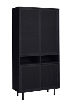 AKAY Schrank - Schwarz / B: 90 cm x T: 40 cm x H: 180 cm