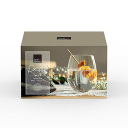 PLISSE Set di bicchieri per l'acqua 44cl, 4 pz. - Transparente / A: 10.6 cm x D: 8.2 cm