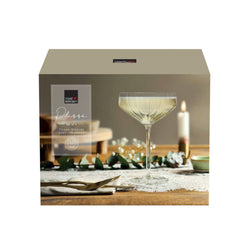 PLISSE Set di bicchieri da spumante 29cl, 4 pz. - Transparente