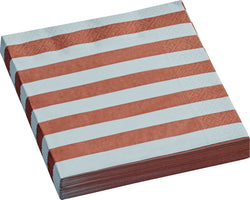 Serviettes en papier MARE - Bleu clair, orange / L : 33,0 cm x P : 33,0 cm