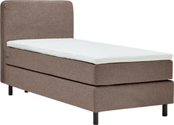 Lit à sommier tapissier MILA H4 - Marron / L : 90,0 cm x P : 200,0 cm