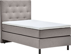 MILA Boxspringbett - B: 90.0 cm x T: 200.0 cm / Hellgrau