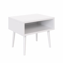 TABLE DE CHEVET BLANCA - Blanc / L : 40,0 cm x P : 40,0 cm x H : 37 cm