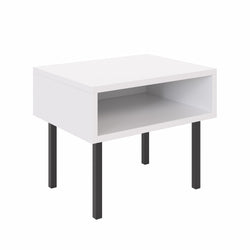 TABLE DE CHEVET BLANCA - Blanc / L : 40,0 cm x P : 40,0 cm x H : 37 cm