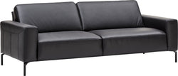 NIO 3er-Sofa Leder Golf - Schwarz / B: 229 x T: 94 x H: 79 cm
