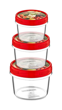 Set di contenitori per alimenti STYLE - Trasparenti / L: 12,5 cm x P: 9 cm x A: 9 cm