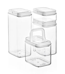 Set di contenitori per alimenti VACUUM - Trasparenti / L: 16 cm x P: 11 cm x A: 29 cm
