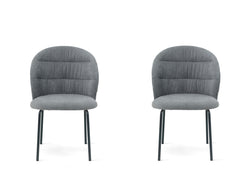 Set di 2 sedie Tom Tailor LEAF - Grigio cemento / L: 51 cm x P: 59 cm x A: 83 cm