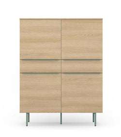 Tom Tailor COLOR PUZZLE Highboard - Light-Oak / B: 110 cm x T: 42 cm x 126.50 cm