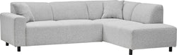 CASTOR Ecksofa rechts - Hellgrau / B: 246 x T: 187 x H: 75 cm