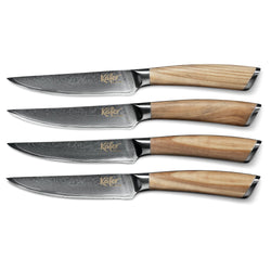 Lot de 4 couteaux à steak KÄFER - Marron / Lot de 4