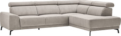 Divano ad angolo FRENA con apertura motorizzata a destra - Grigio chiaro / L: 274 cm x P: 209 cm x A: 79-93 cm