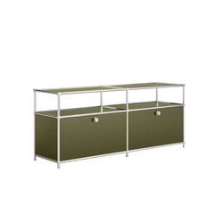 FLEXCUBE Sideboard - Olivgrün / B: 152.0 cm x T: 40.0 cm x H: 63.0 cm