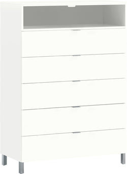 TILL Kommode - Weiss / B: 84.0 cm x T: 40.0 cm x H: 124.0 cm