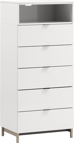 TILL Kommode - Hellgrau / B: 56.0 cm x T: 41.0 cm x H: 124.7 cm