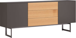 TILL Sideboard - Dunkelgrau / B: 196.0 cm x T: 41.0 cm x H: 83.8 cm