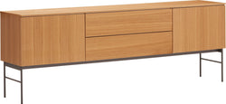 TILL Buffet bas - placage de chêne / L: 196.0 cm x P: 41.0 cm x H: 69.6 cm