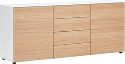 Buffet LUX - Blanc / Chêne / L : 180,0 cm x P : 46,0 cm x H : 74,5 cm