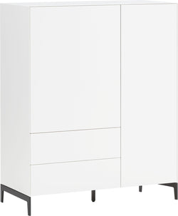 LUX Highboard - Weiss / B: 100.0 cm x T: 46.0 cm x H: 123.5 cm