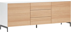 LUX Buffet bas - Weiss / Eiche / L: 180.0 cm x P: 46.0 cm x H: 68.0 cm