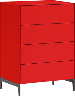 LUX Kommode - Rot / B: 60.0 cm x T: 46.0 cm x H: 86.5 cm
