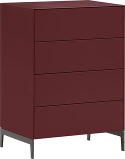 LUX Kommode - Dunkelrot / B: 60.0 cm x T: 46.0 cm x H: 86.5 cm