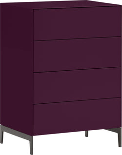 LUX Kommode - Aubergine / B: 60.0 cm x T: 46.0 cm x H: 86.5 cm