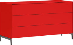 LUX Commode - Rouge / L: 120.0 cm x P: 46.0 cm x H: 68.0 cm