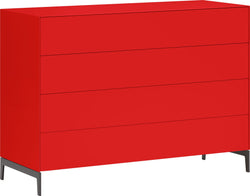 LUX Kommode - Rot / B: 120.0 cm x T: 46.0 cm x H: 86.5 cm