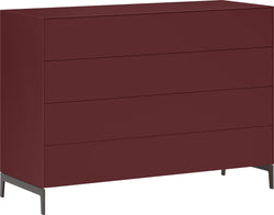 LUX Kommode - Dunkelrot / B: 120.0 cm x T: 46.0 cm x H: 86.5 cm